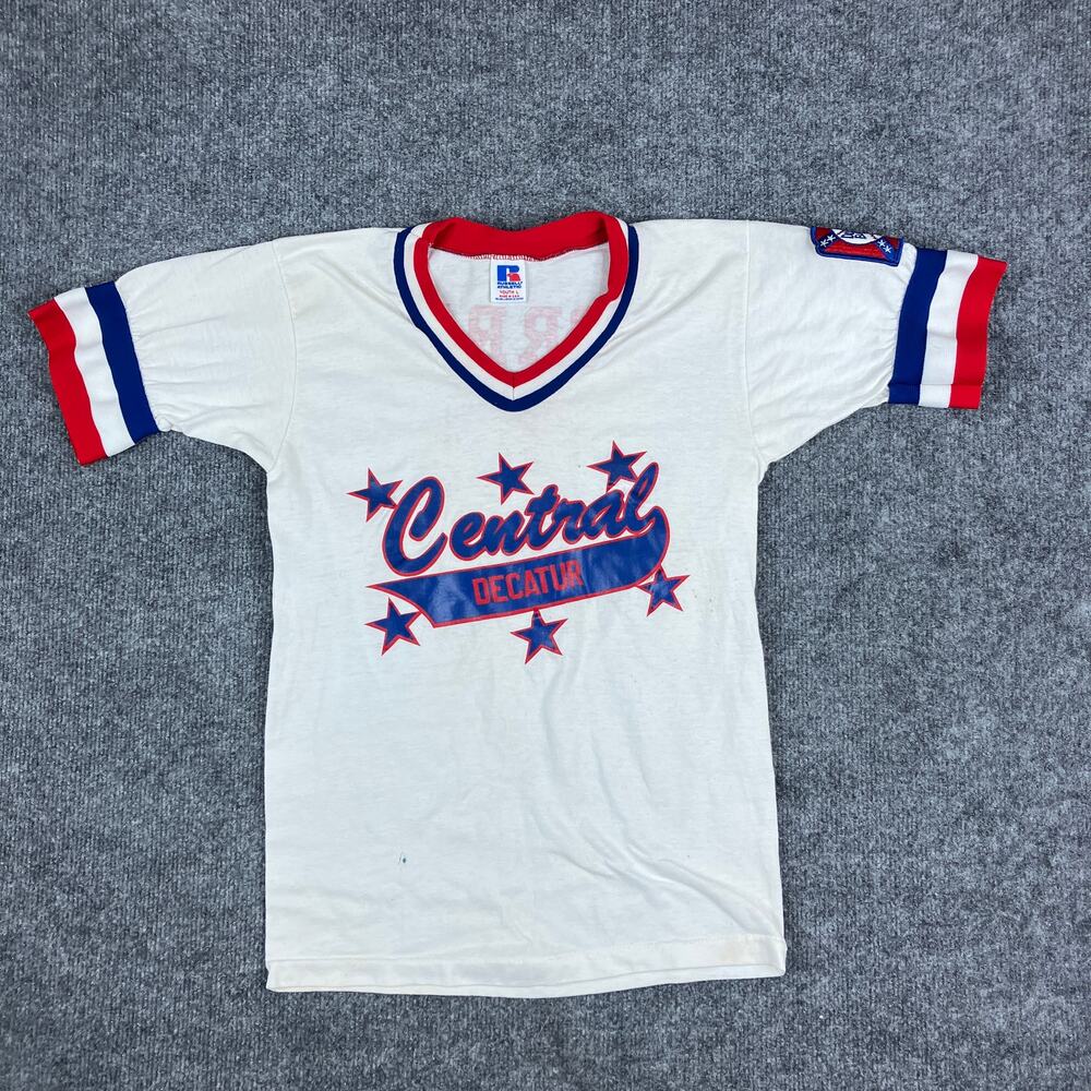Russell Athletic T-Shirt Kids L White Central Decatur Jersey Style